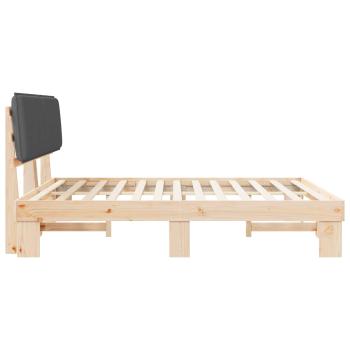 Bettgestell mit gepolstertem Kopfteil Dunkelgrau 200 x 200 cm