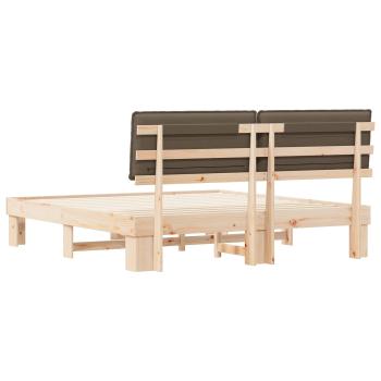 Bettgestell mit gepolstertem Kopfteil Taupe 200 x 200 cm