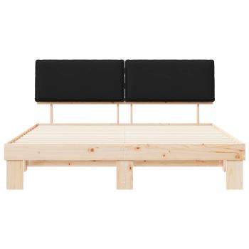 Bettgestell mit gepolstertem Kopfteil Schwarz 180 x 200 cm