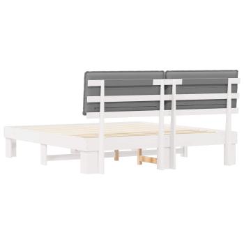 Bettgestell mit gepolstertem Kopfteil Hellgrau 180 x 200 cm