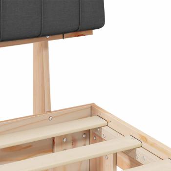 Bettgestell mit gepolstertem Kopfteil Dunkelgrau 200 x 200 cm