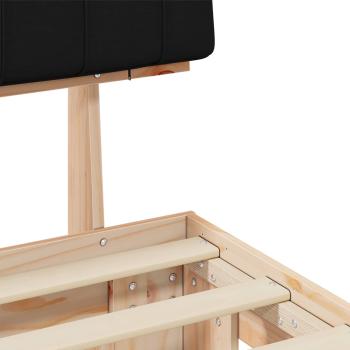 Bettgestell mit gepolstertem Kopfteil Schwarz 200 x 200 cm