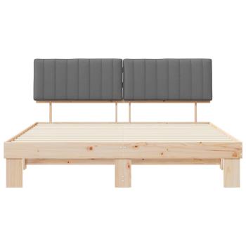 Bettgestell mit gepolstertem Kopfteil Hellgrau 180 x 200 cm