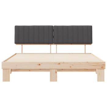 Bettgestell mit gepolstertem Kopfteil Dunkelgrau 180 x 200 cm