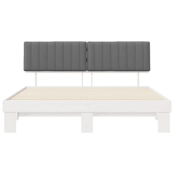 Bettgestell mit gepolstertem Kopfteil Hellgrau 180 x 200 cm