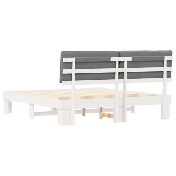 Bettgestell mit gepolstertem Kopfteil Hellgrau 180 x 200 cm