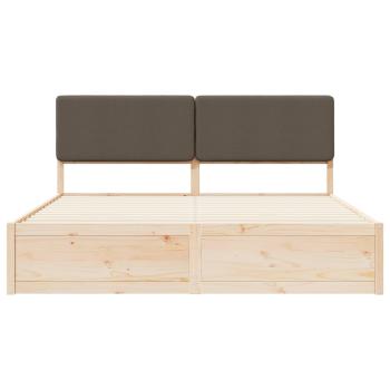 Bettgestell mit gepolstertem Kopfteil Taupe 200 x 200 cm