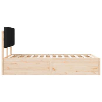 Bettgestell mit gepolstertem Kopfteil Schwarz 140 x 200 cm