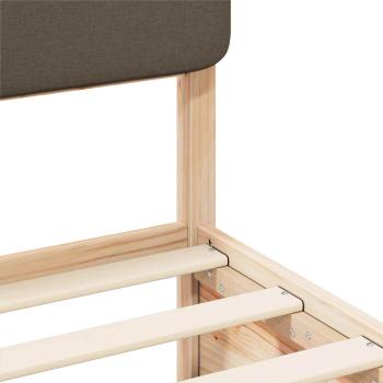 Bettgestell mit gepolstertem Kopfteil Taupe 140 x 190 cm