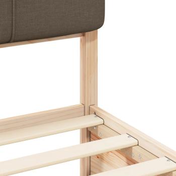 Bettgestell mit gepolstertem Kopfteil Taupe 200 x 200 cm