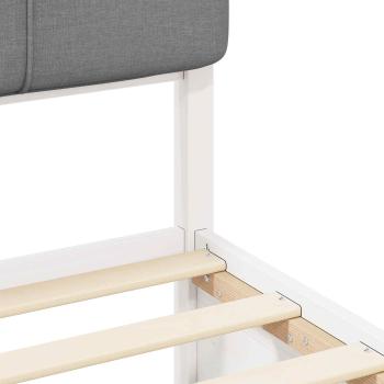 Bettgestell mit gepolstertem Kopfteil Hellgrau 200 x 200 cm