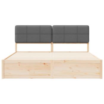 Bettgestell mit gepolstertem Kopfteil Dunkelgrau 180 x 200 cm