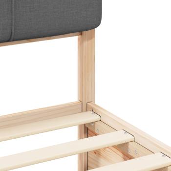 Bettgestell mit gepolstertem Kopfteil Dunkelgrau 180 x 200 cm