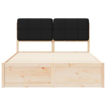 Bettgestell mit gepolstertem Kopfteil Schwarz 160 x 200 cm