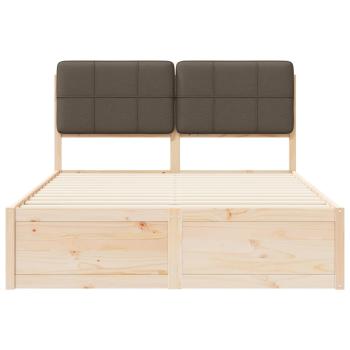 Bettgestell mit gepolstertem Kopfteil Taupe 150 x 200 cm