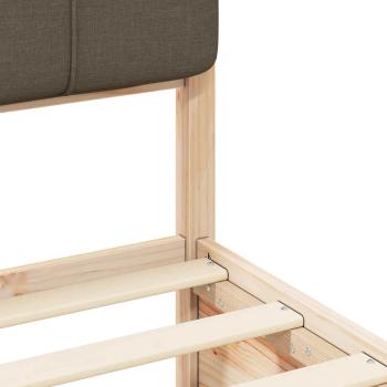 Bettgestell mit gepolstertem Kopfteil Taupe 150 x 200 cm