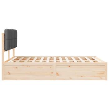 Bettgestell mit gepolstertem Kopfteil Dunkelgrau 135 x 190 cm