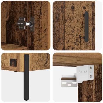 Hochboard Wandmontiert Altholz 69,5 x 34 x 180 cm Holzwerkstoff