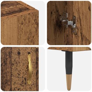 Hochboard Wandmontiert Altholz 69,5 x 34 x 180 cm Holzwerkstoff