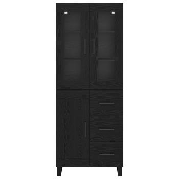 Hochboard Schwarz Eichen-Optik 69,5 x 34 x 180 cm Holzwerkstoff