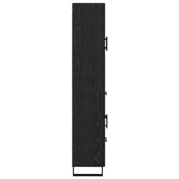 Hochboard Schwarz Eichen-Optik 69,5 x 34 x 180 cm Holzwerkstoff