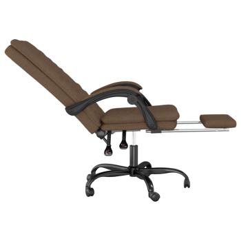 Bürostuhl mit Liegefunktion Braun Stoff