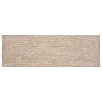 ARDEBO.de - Teppich Geflecht Natur und Weiß 60 x 200 cm Jute
