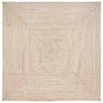 ARDEBO.de - Teppich Geflecht Natur und Weiß 200 x 200 cm Jute