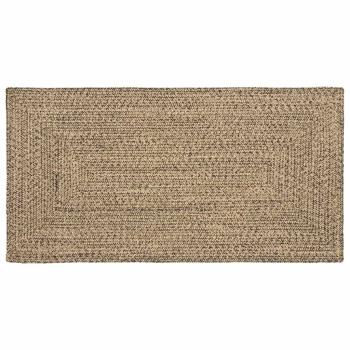 ARDEBO.de - Teppich Geflecht Natur und Schwarz 80 x 150 cm Jute