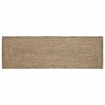 ARDEBO.de - Teppich Geflecht Natur und Schwarz 80 x 200 cm Jute