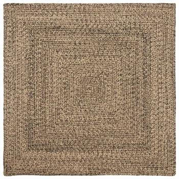 ARDEBO.de - Teppich Geflecht Natur und Schwarz 120 x 120 cm Jute