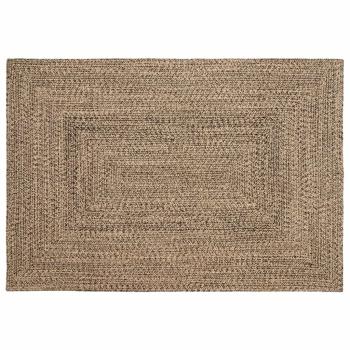 ARDEBO.de - Teppich Geflecht Natur und Schwarz 140 x 200 cm Jute