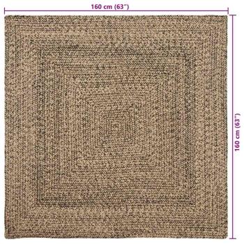 Teppich Geflecht Natur und Schwarz 160 x 160 cm Jute