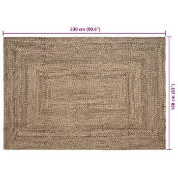 Teppich Geflecht Natur und Schwarz 160 x 230 cm Jute