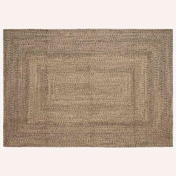 ARDEBO.de - Teppich Geflecht Natur und Schwarz 200 x 290 cm Jute