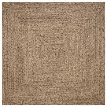 ARDEBO.de - Teppich Geflecht Natur und Schwarz 300 x 300 cm Jute