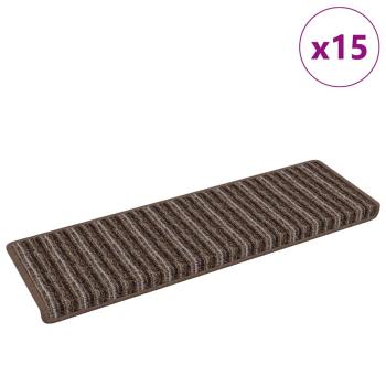 Selbstklebende Treppenschoner 15 pcs Braun 65 x 21 x 4 cm
