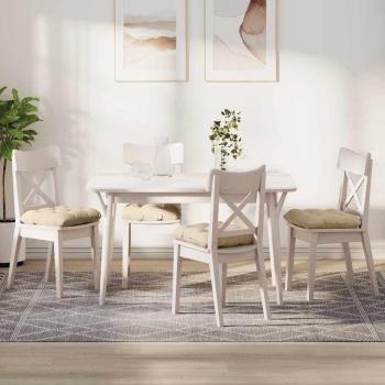 ARDEBO.de - Sitzkissen 4 pcs Creme 40 x 40 cm Mikrofaserstoff