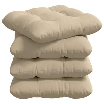 Sitzkissen 4 pcs Creme 40 x 40 cm Mikrofaserstoff