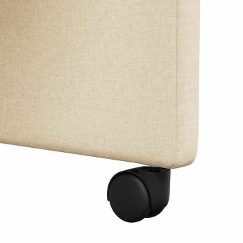 Esszimmerstühle mit Rollen 2 Stk. Stoff Creme 57 x 66 x 94 cm