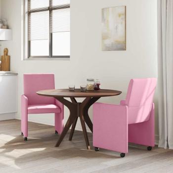 Esszimmerstühle mit Rädern 2 pcs Rosa 57 x 66 x 94 cm Stoff