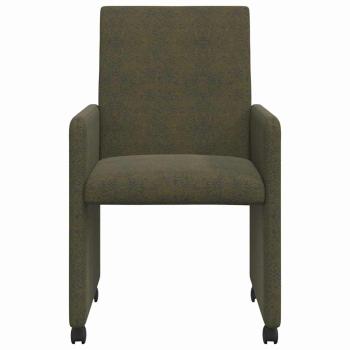 Esszimmerstühle mit Rädern 2 pcs Armeegrün 57 x 66 x 94 cm