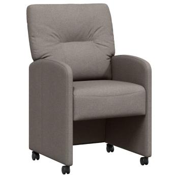 Esszimmerstühle mit Rädern 2 pcs Taupe 57 x 67 x 95 cm Stoff