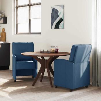 Esszimmerstühle mit Rädern 2 pcs Blau 57 x 67 x 95 cm Stoff