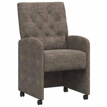 Esszimmerstühle mit Rädern 2 pcs Dunkelgrau 58 x 67 x 97 cm