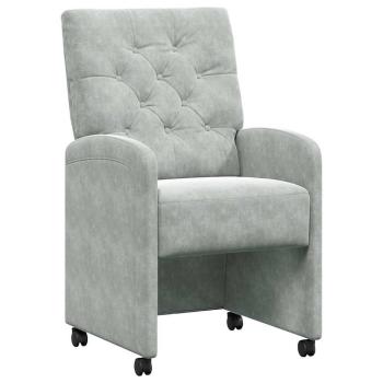 Esszimmerstühle mit Rädern 2 pcs Hellgrau 58 x 67 x 97 cm Samt
