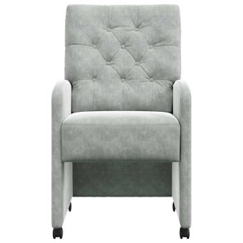 Esszimmerstühle mit Rädern 2 pcs Hellgrau 58 x 67 x 97 cm Samt
