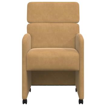 Esszimmerstühle mit Rädern 2 pcs Braun 58 x 65 x 98 cm Samt