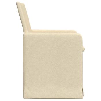 Esszimmerstühle 2 stk. Stoff Creme 57 x 68 x 94 cm