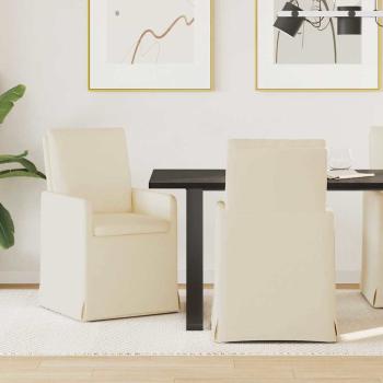 ARDEBO.de - Esszimmerstühle 2 pcs Beige 57 x 67 x 98 cm Leinen